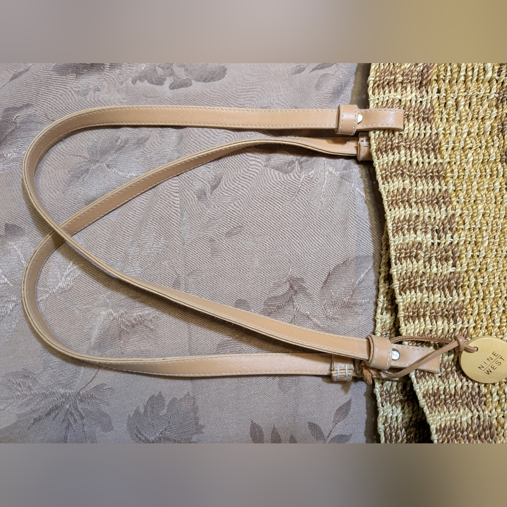 Nine West Straw Tote Bag, Used - Picture 2 of 9